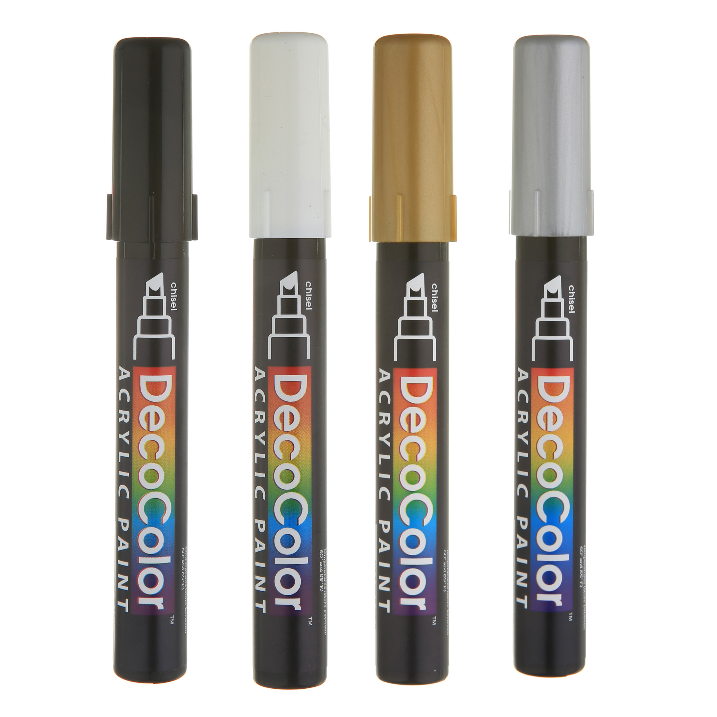 6 Packs 4 Ct 24 Total DecoColor Chisel Tip Acrylic Paint Markers 6 Packs 4 Ct 24 Total DecoColor Chisel Tip Acrylic Paint Markers